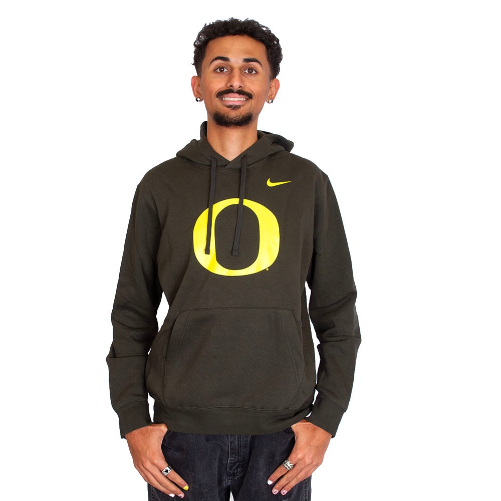 Classic Oregon O, Nike, Green, Hoodie, Cotton Blend, Men, Sweatshirt, Pullover, Fleece, 798789